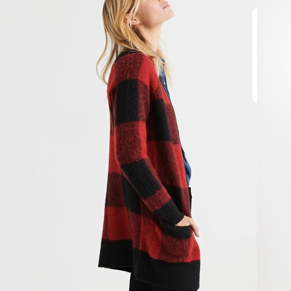 Lucky Brand Buffalo Plaid Cardigan - Picture 2 of 9